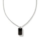 Sterling Silver and Black Onyx Tag Pendant Necklace