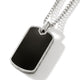 Sterling Silver and Black Onyx Tag Pendant Necklace