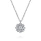 White Gold Diamond Floral Pendant Necklace