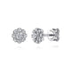 White Gold Diamond Floral Stud Earrings