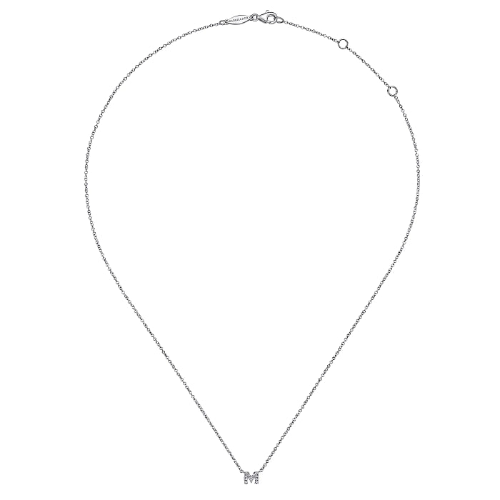 Diamond "M" Initial Necklace