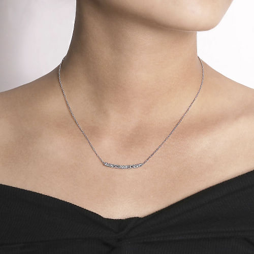 Mixed Diamond Bar Necklace