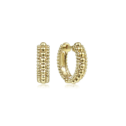 Yellow Gold Bujukan Beaded Hoop Earrings