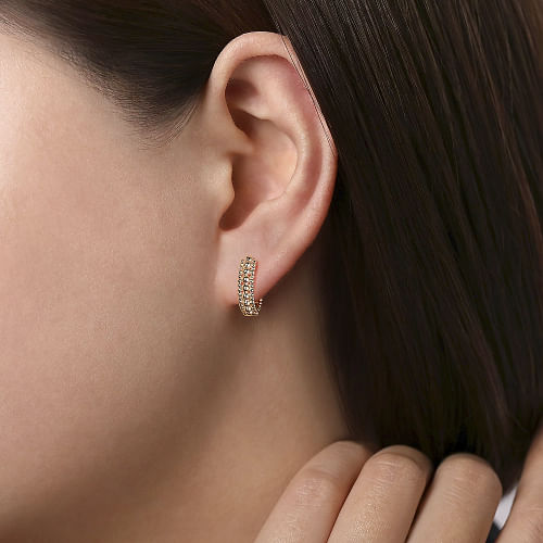 Yellow Gold Bujukan Beaded Hoop Earrings