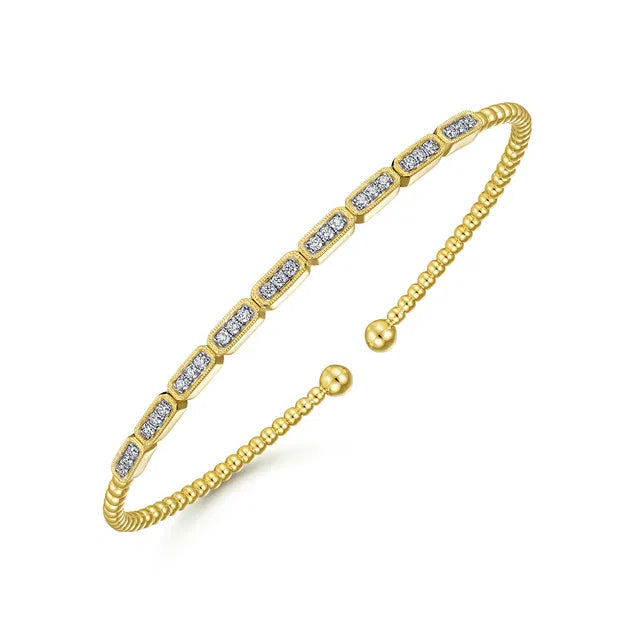 Yellow Gold Diamond Station Bujukan Bangle