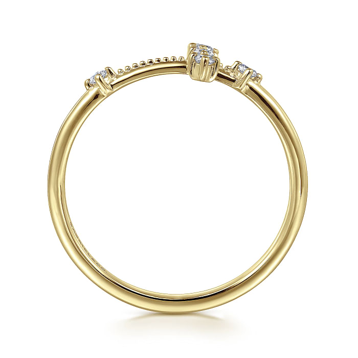 Yellow Gold Diamond Cross Ring