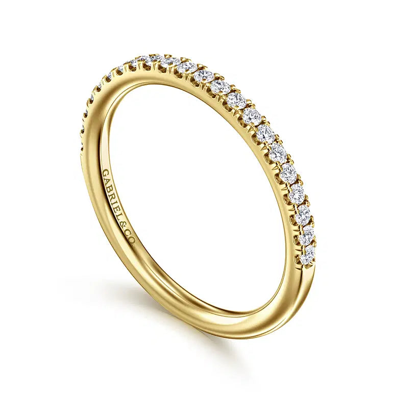 Yellow Gold Pave Diamond Wedding Band