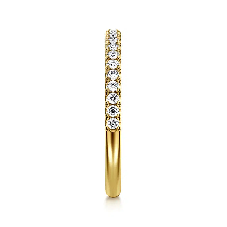 Yellow Gold Pave Diamond Wedding Band