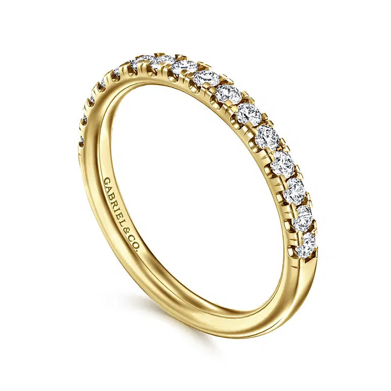Yellow Gold Pave Diamond Wedding Band