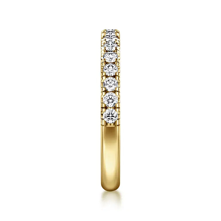 Yellow Gold Pave Diamond Wedding Band