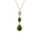 Diamond and Malachite Pendant Necklace