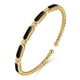 Yellow Gold Diamond and Black Onyx Bujukan Bangle
