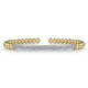 Yellow Gold Bujukan Beads and Pave Diamond Bar Cuff Bracelet