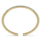 Yellow Gold Bujukan Beads and Pave Diamond Bar Cuff Bracelet
