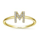 Diamond 'M' Initial Ring