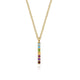 Rainbow Colored Stone Bar Necklace