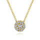 Yellow Gold Round Diamond Cluster Pendant Necklace