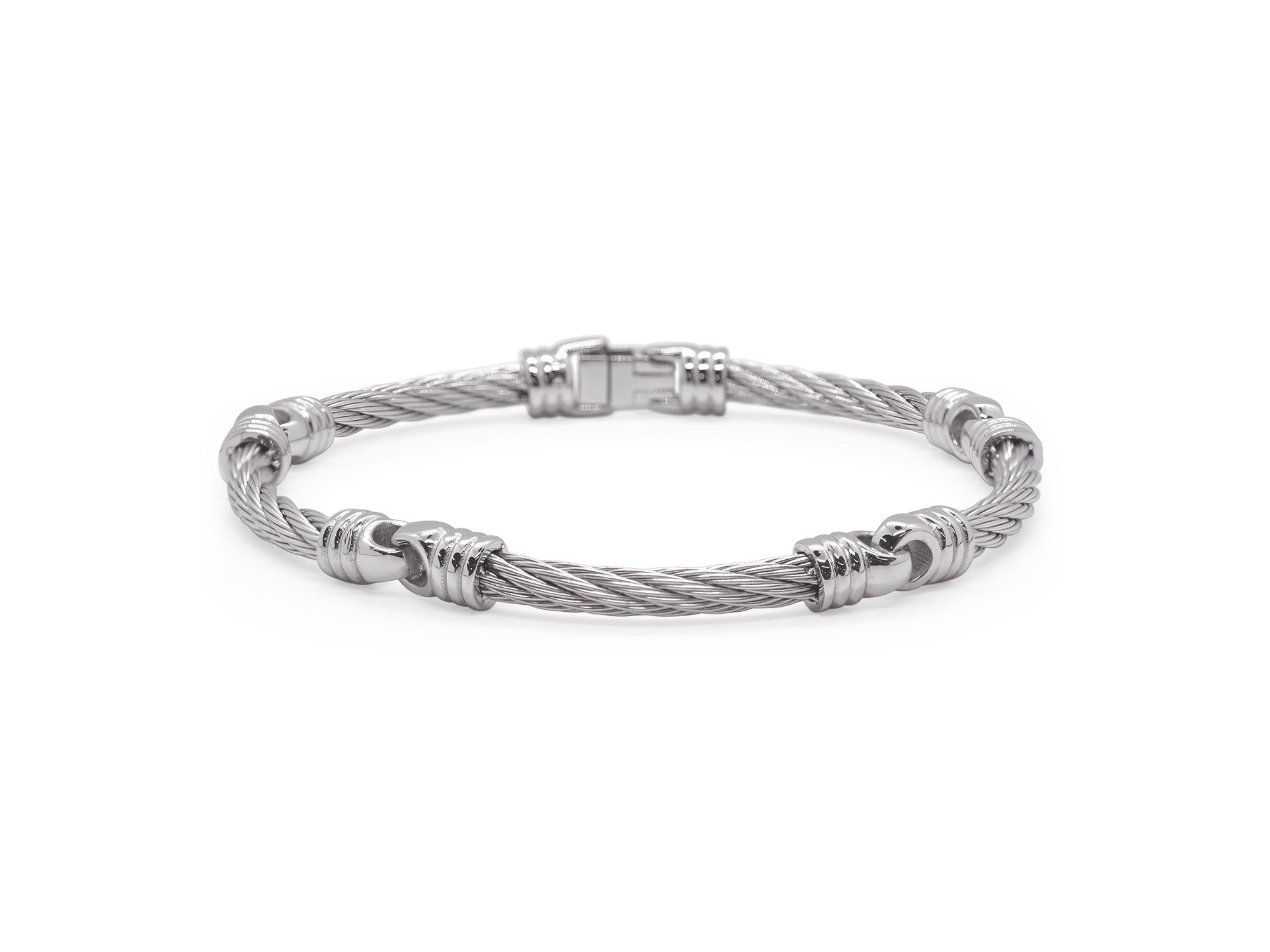 Men’s Grey Cable Link Soft Bracelet