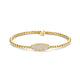 Yellow Gold Oval Diamond Station Beaded Stretch Bracelet