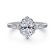 Blaise White Gold Oval Three Stone Diamond Engagement Ring Setting
