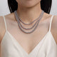 Sterling Silver Bujukan Beads Three Layered Necklace