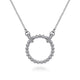 Sterling Silver Bujukan White Sapphire Open Circle Pendant Necklace