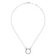 Sterling Silver Bujukan White Sapphire Open Circle Pendant Necklace