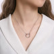 Sterling Silver Bujukan White Sapphire Open Circle Pendant Necklace