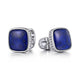Sterling Silver Square Cufflinks with Lapis Stone
