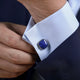 Sterling Silver Square Cufflinks with Lapis Stone
