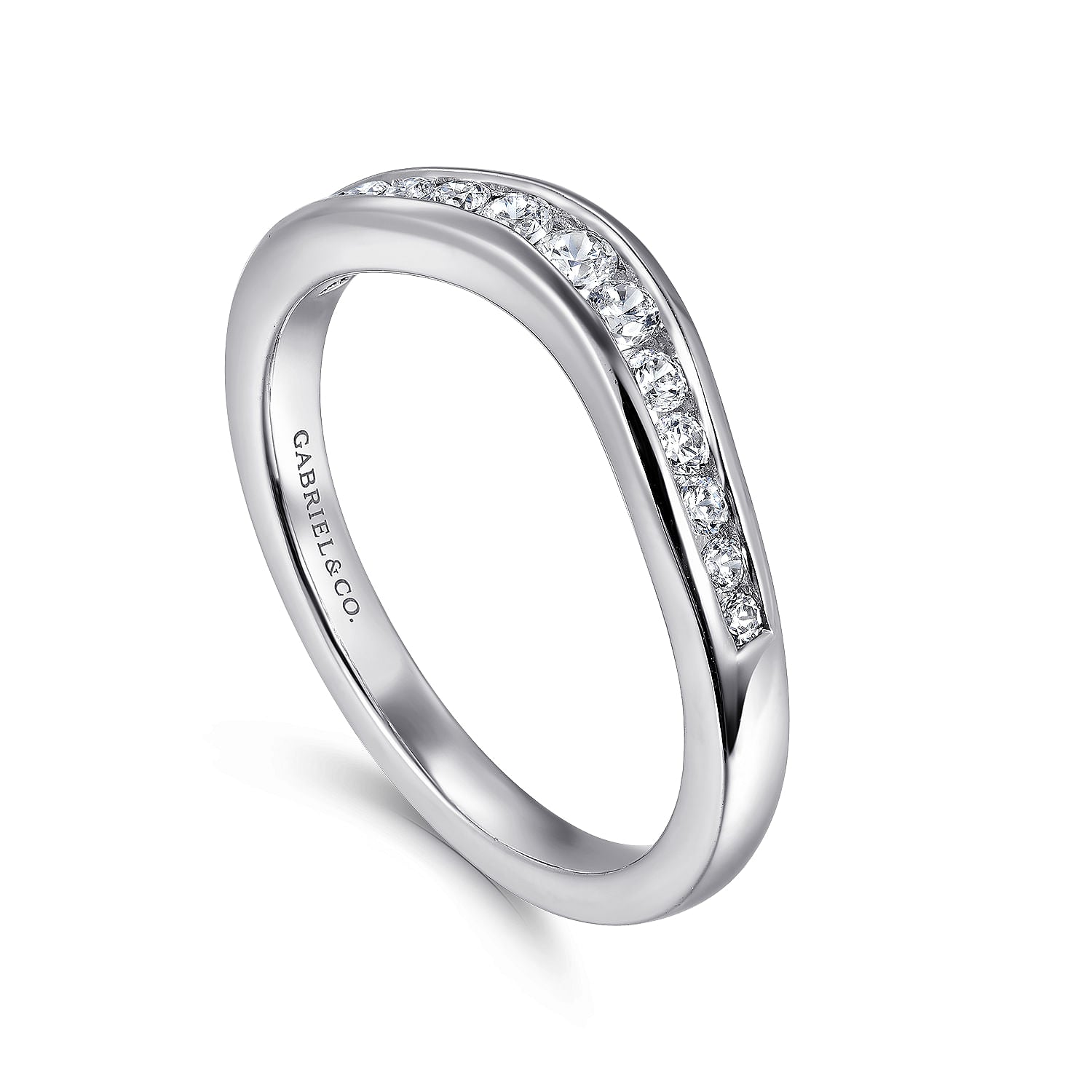 Curved Diamond Wedding Band