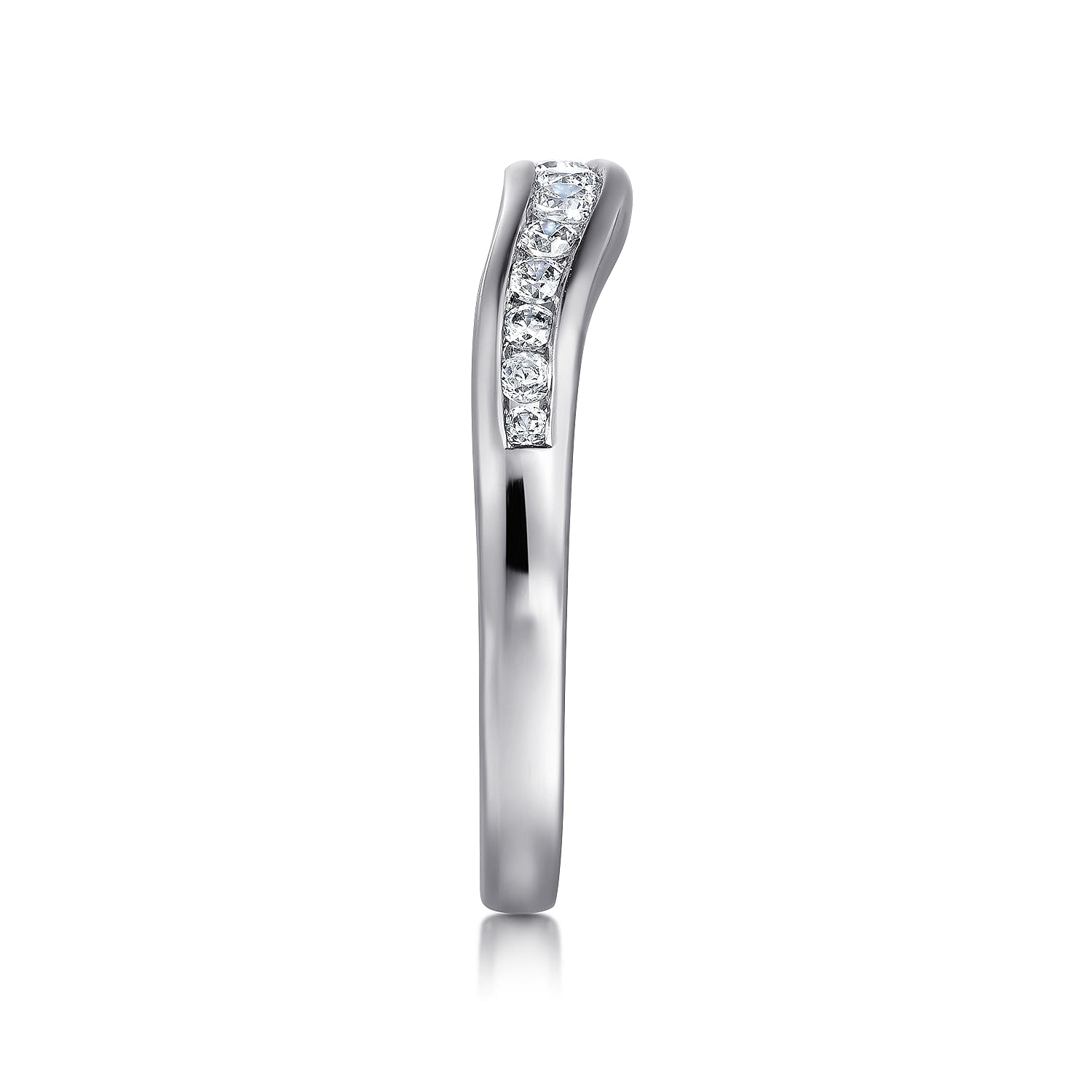 Curved Diamond Wedding Band