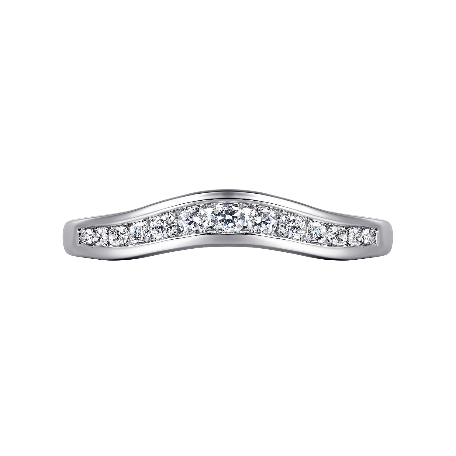 Curved Diamond Wedding Band