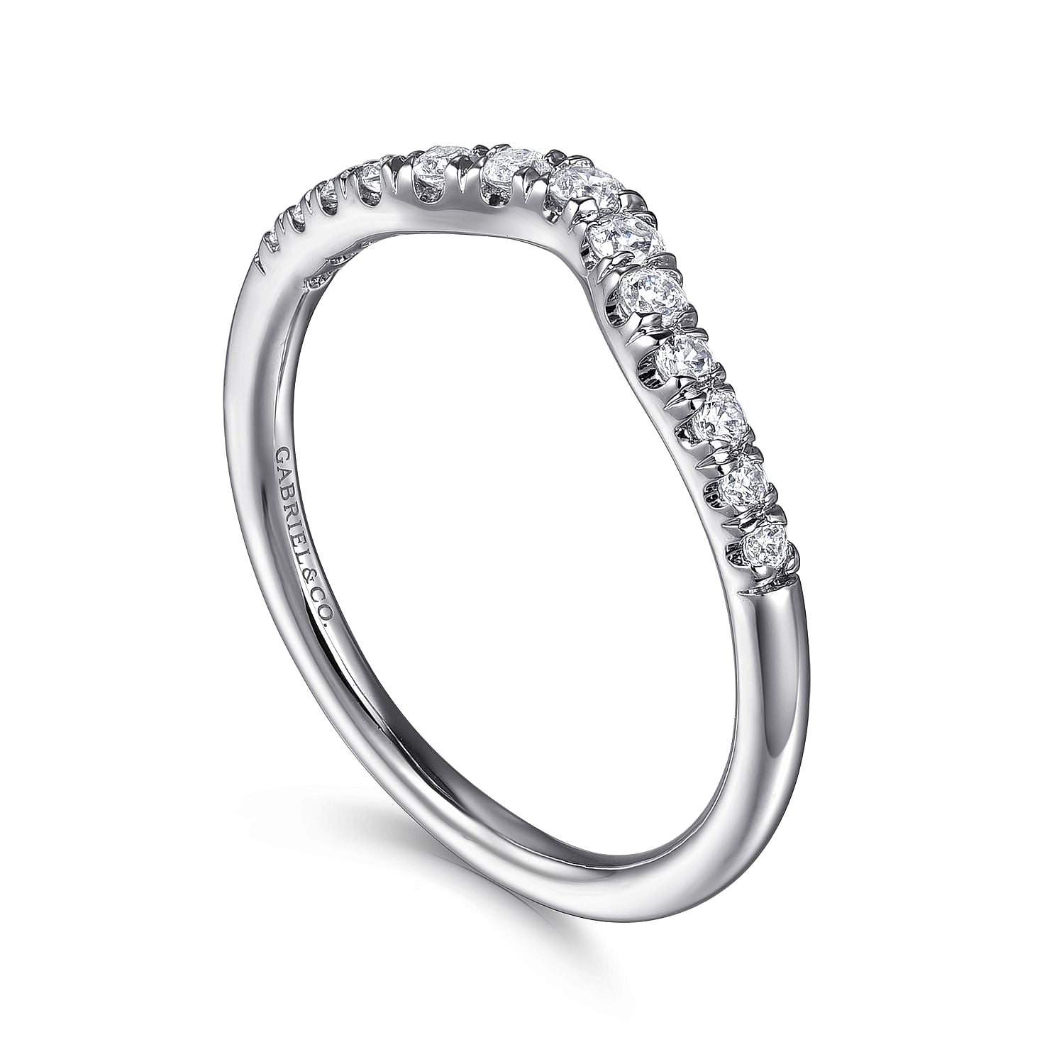 Curved Diamond Wedding Band