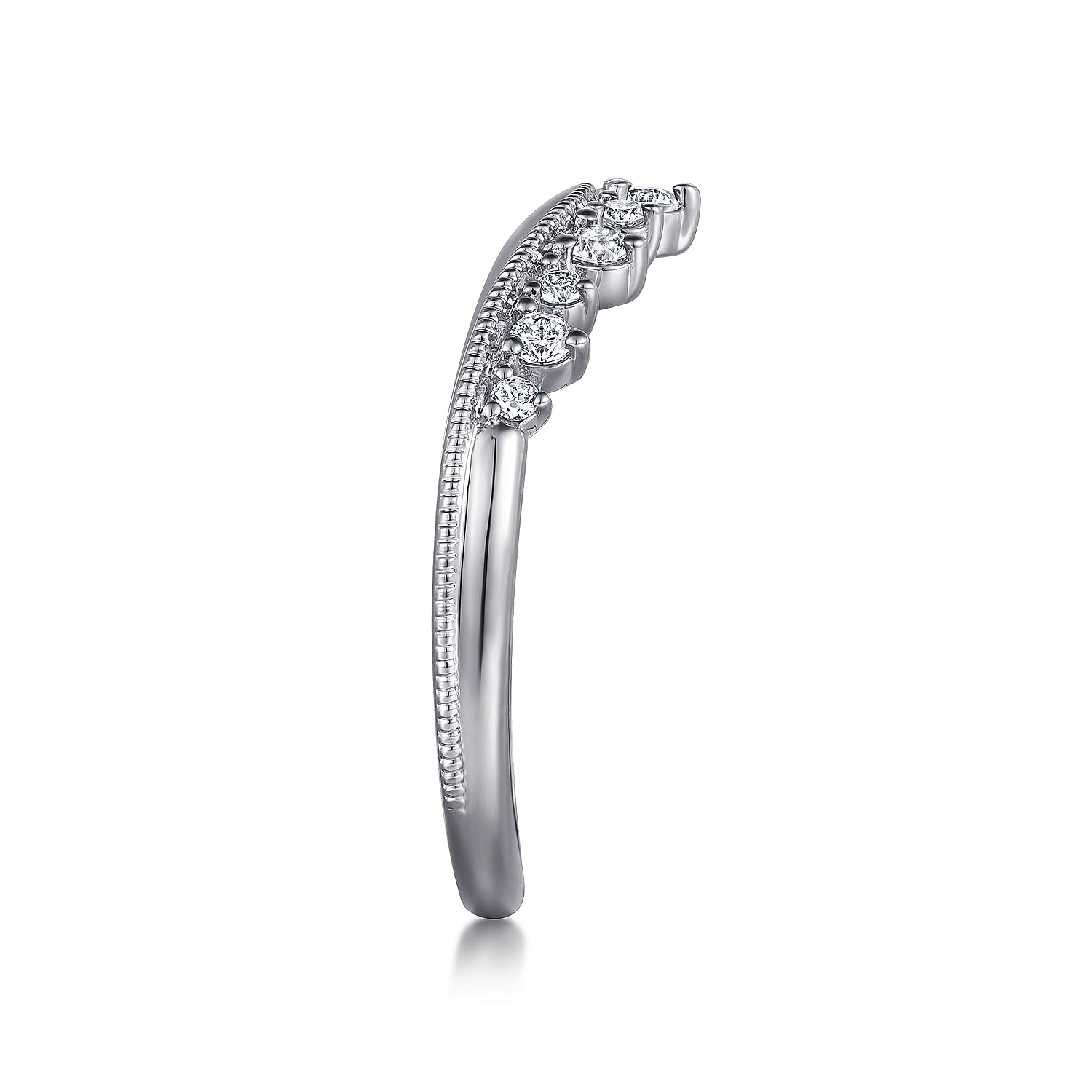 Curved Diamond Wedding Band