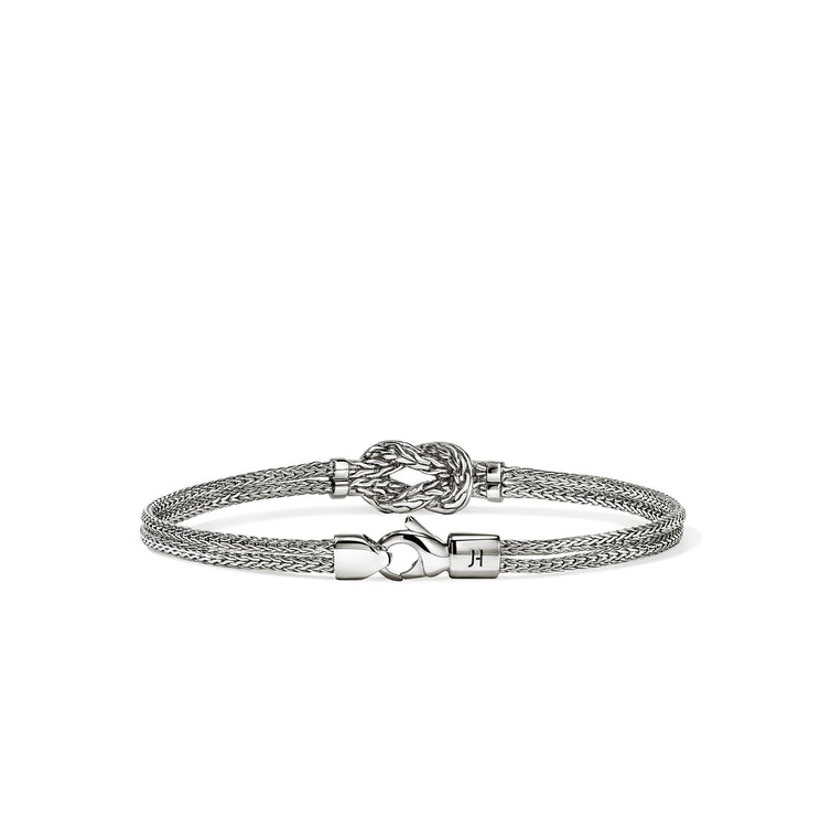 Sterling Silver Pave Diamond Love Knot Bracelet