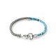 Sterling Silver Chain and Heishi Turquoise Bead Bracelet