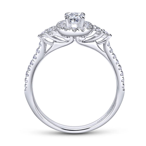 Oval Halo Complete Engagement Ring