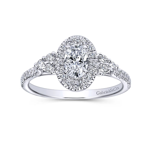 Oval Halo Complete Engagement Ring