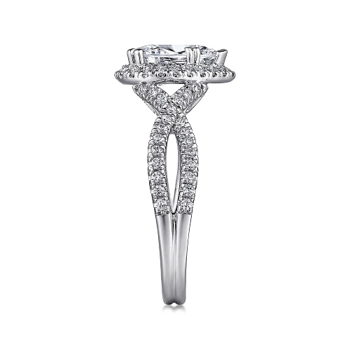 Pear Halo Engagement Ring Setting