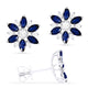 Sapphire & Diamond Flower Earrings