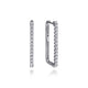 White Gold 30mm Diamond Paperclip Hoop Earrings