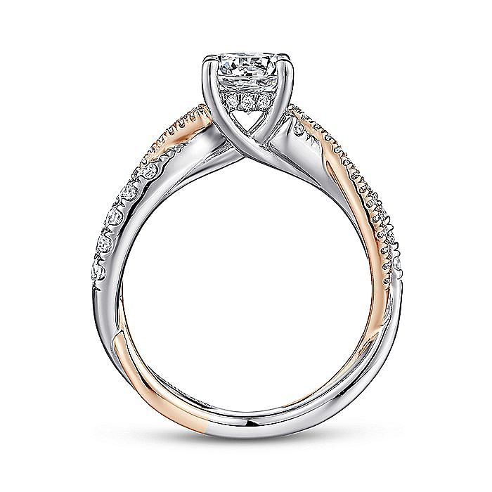 Sandrine Round Twisted Engagement Ring Setting