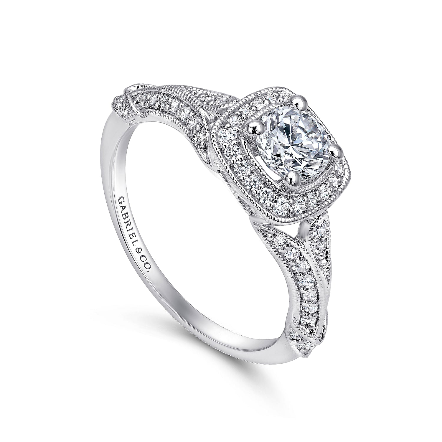 Round Halo Complete Engagement Ring