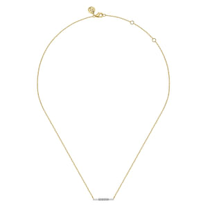 Enamel Diamond Bar Necklace