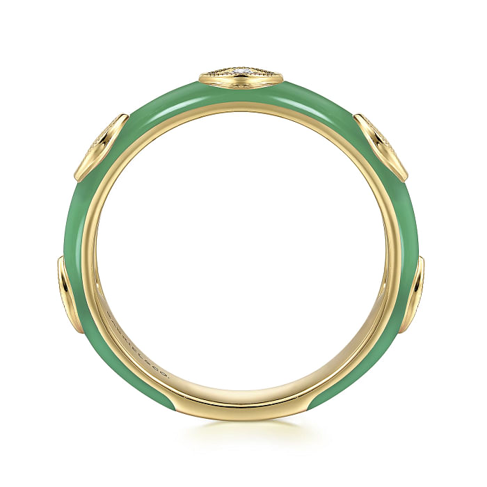 Green Enamel Ring