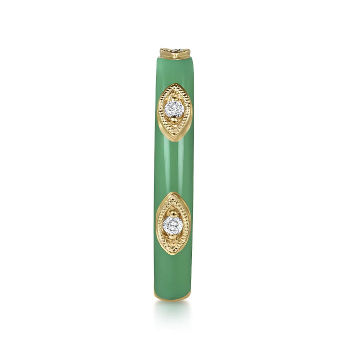 Green Enamel Ring