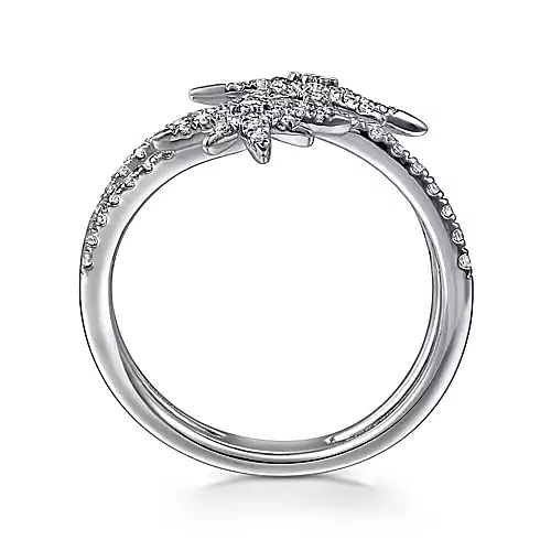 White Gold Diamond Starburst Wrap Ring