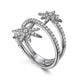 White Gold Diamond Starburst Wrap Ring