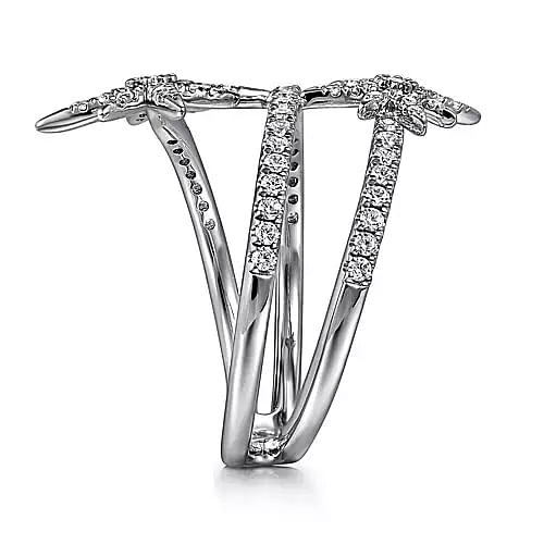 White Gold Diamond Starburst Wrap Ring